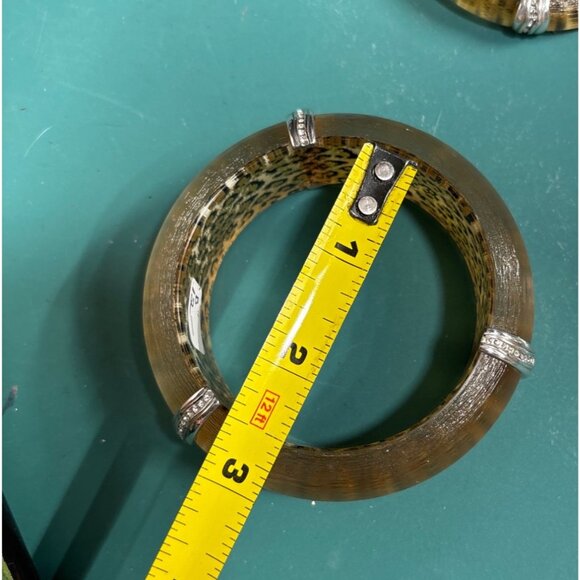 Brighton Leopard Print Resin Bangle Set With Silver Crystal Accents - Picture 9 of 10